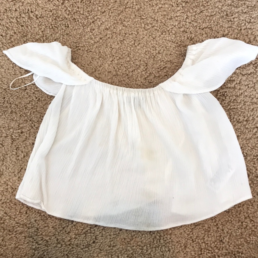 Topshop off the shoulder cropped top